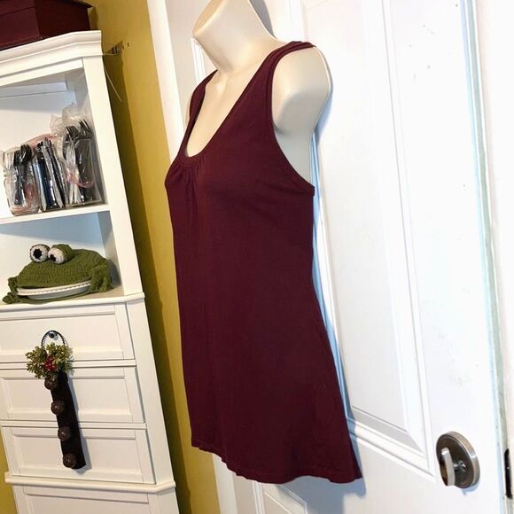 TALBOTS Pleated Front Knit Tank Top Burgundy Plum Womens XL - Picture 5 of 9